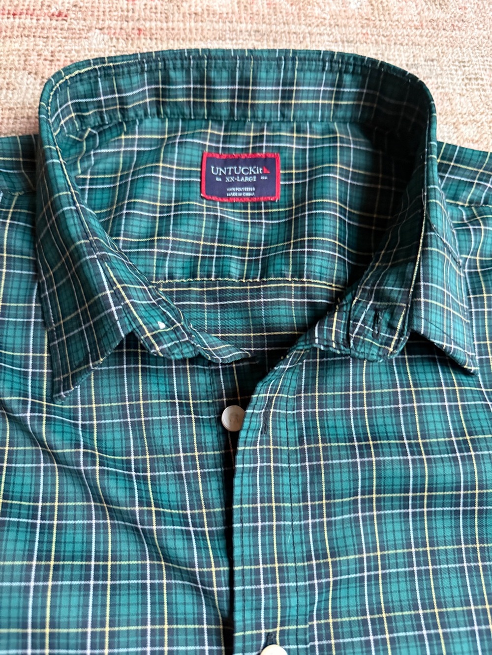 UNTUCKit Green and Navy Plaid Button-Down Shirt - Men